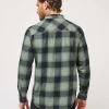 Cloud Flannel Plaid Button-Up