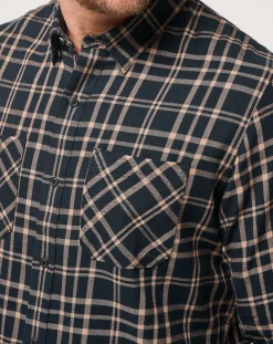 Cloud Flannel Plaid Button-Up