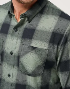 Cloud Flannel Plaid Button-Up