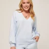 Cloud Terry Vneck Top