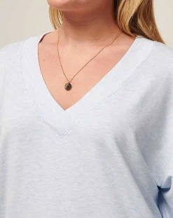 Cloud Terry Vneck Top