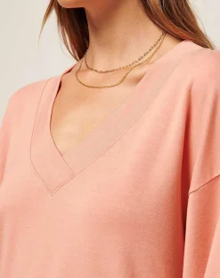 Cloud Terry Vneck Top