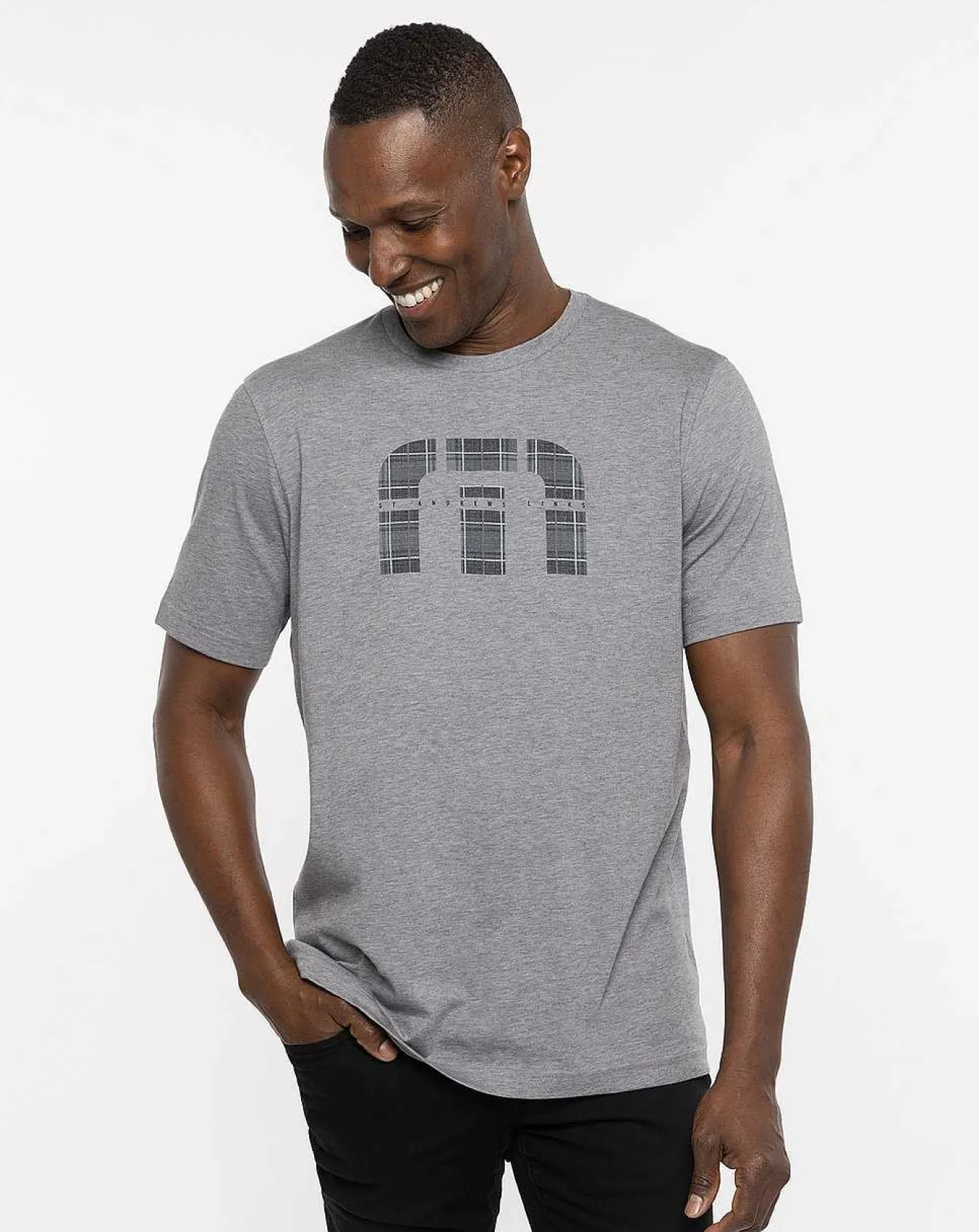 St Andrews Shadowy Plaid Tee